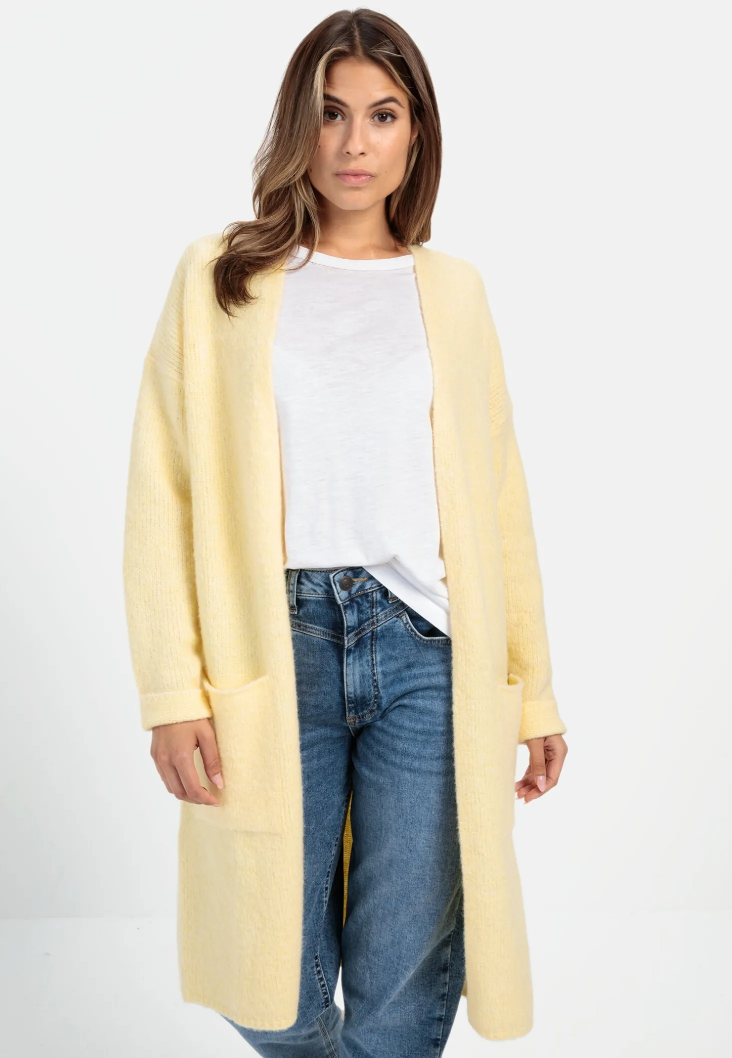Langer Cardigan mit Taschen