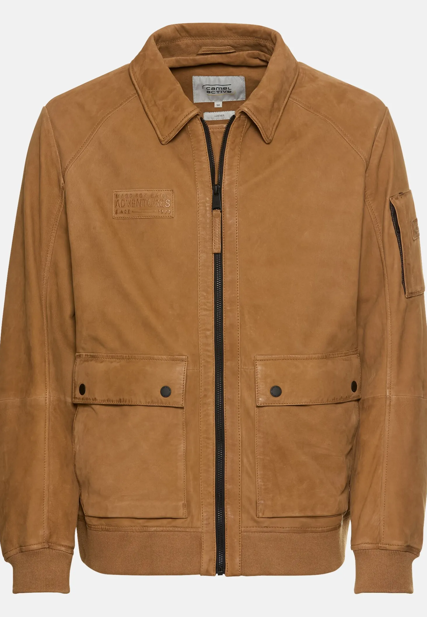 Leder Blouson mit Hemdkragen