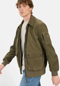 Leder Blouson mit Hemdkragen