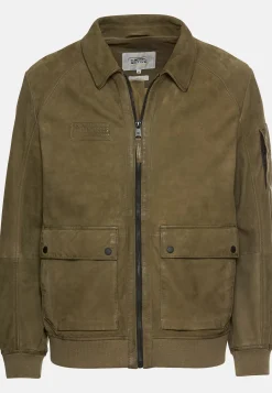 Leder Blouson mit Hemdkragen