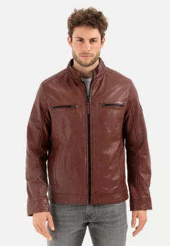 Leder Blouson mit Stehkragen