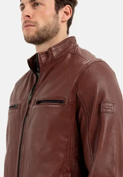 Leder Blouson mit Stehkragen