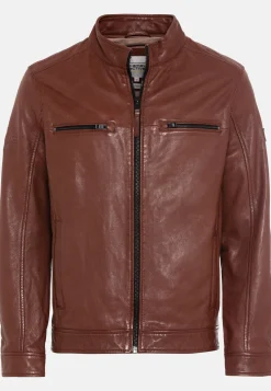 Leder Blouson mit Stehkragen