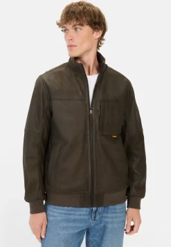 Lederjacke mit Bomberkragen