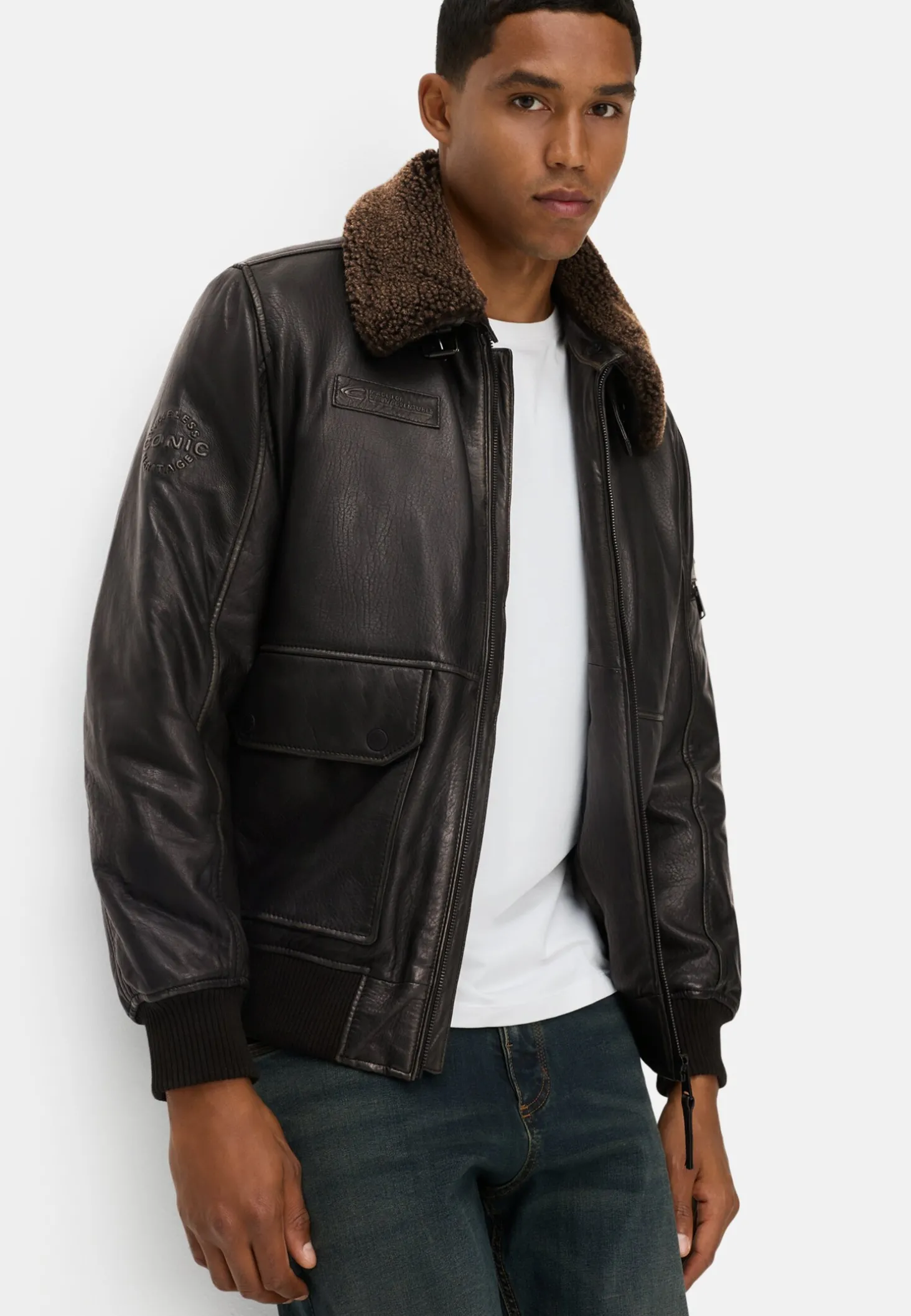 Lederjacke mit Innentaschen