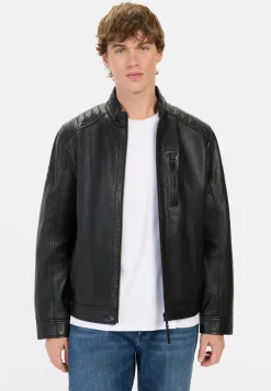Lederjacke mit Reißverschlusstaschen