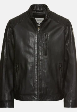 Lederjacke mit Reißverschlusstaschen