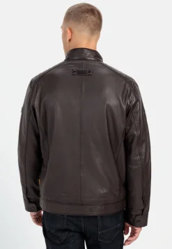 Lederjacke mit Stehkragen