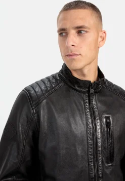 Lederjacke mit Stehkragen