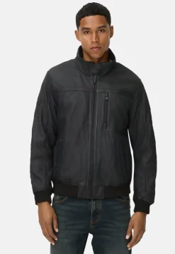 Lederjacke mit Stehkragen