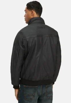 Lederjacke mit Stehkragen