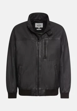 Lederjacke mit Stehkragen