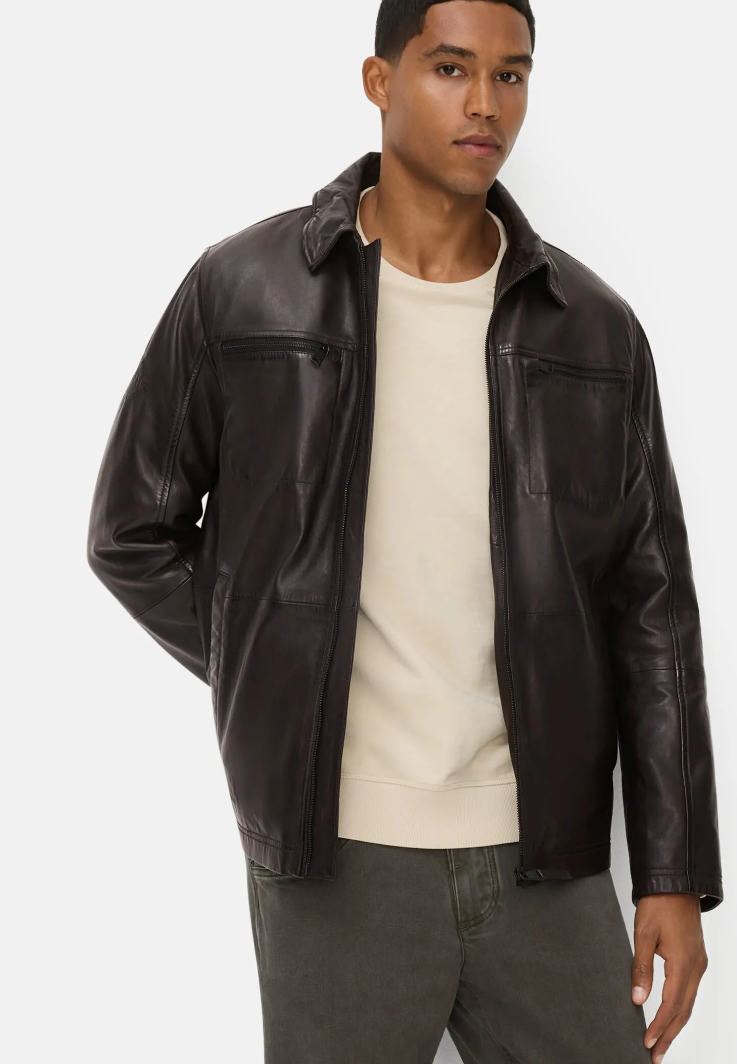 Lederjacke mit Steppfutter