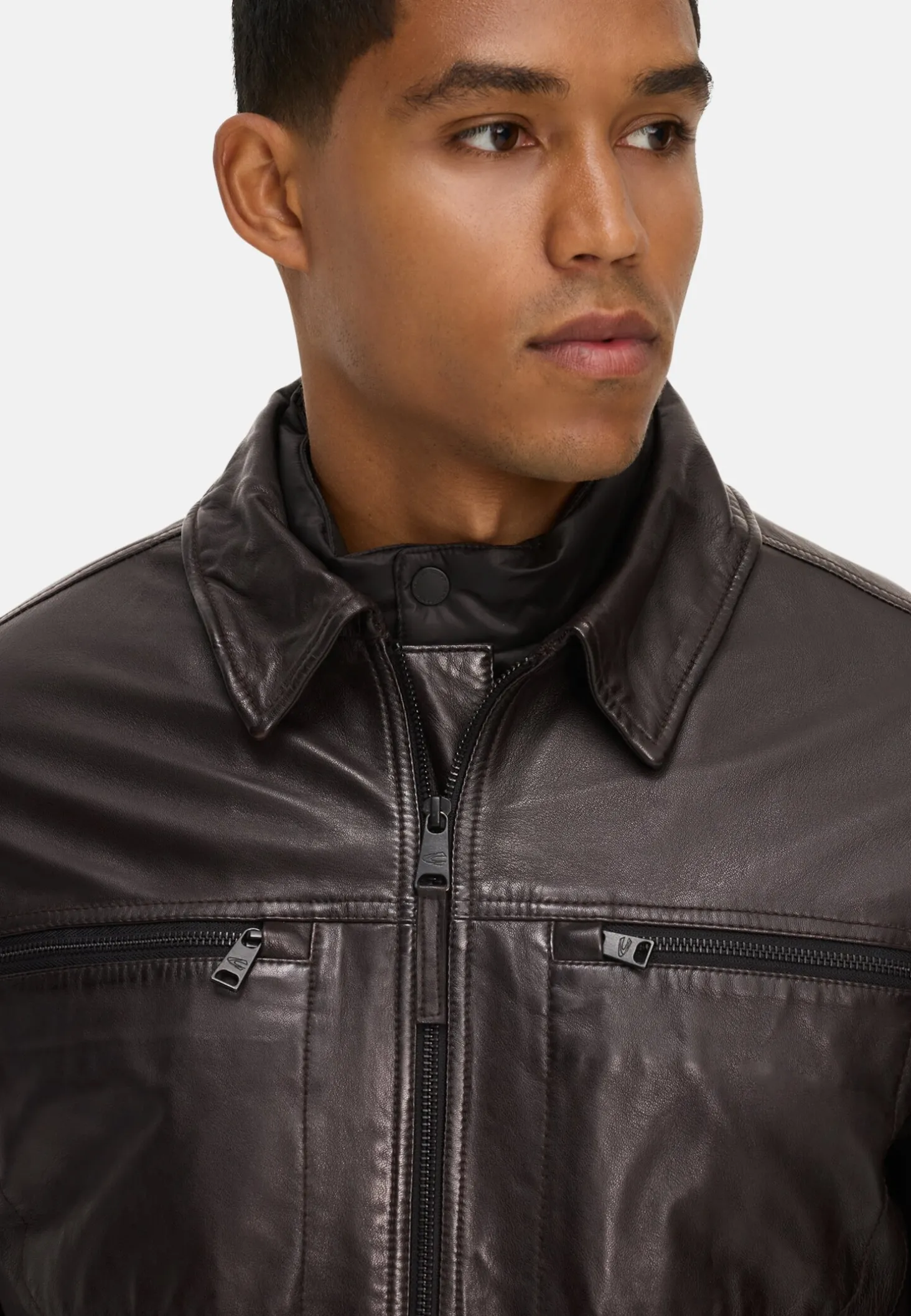 Lederjacke mit Steppfutter