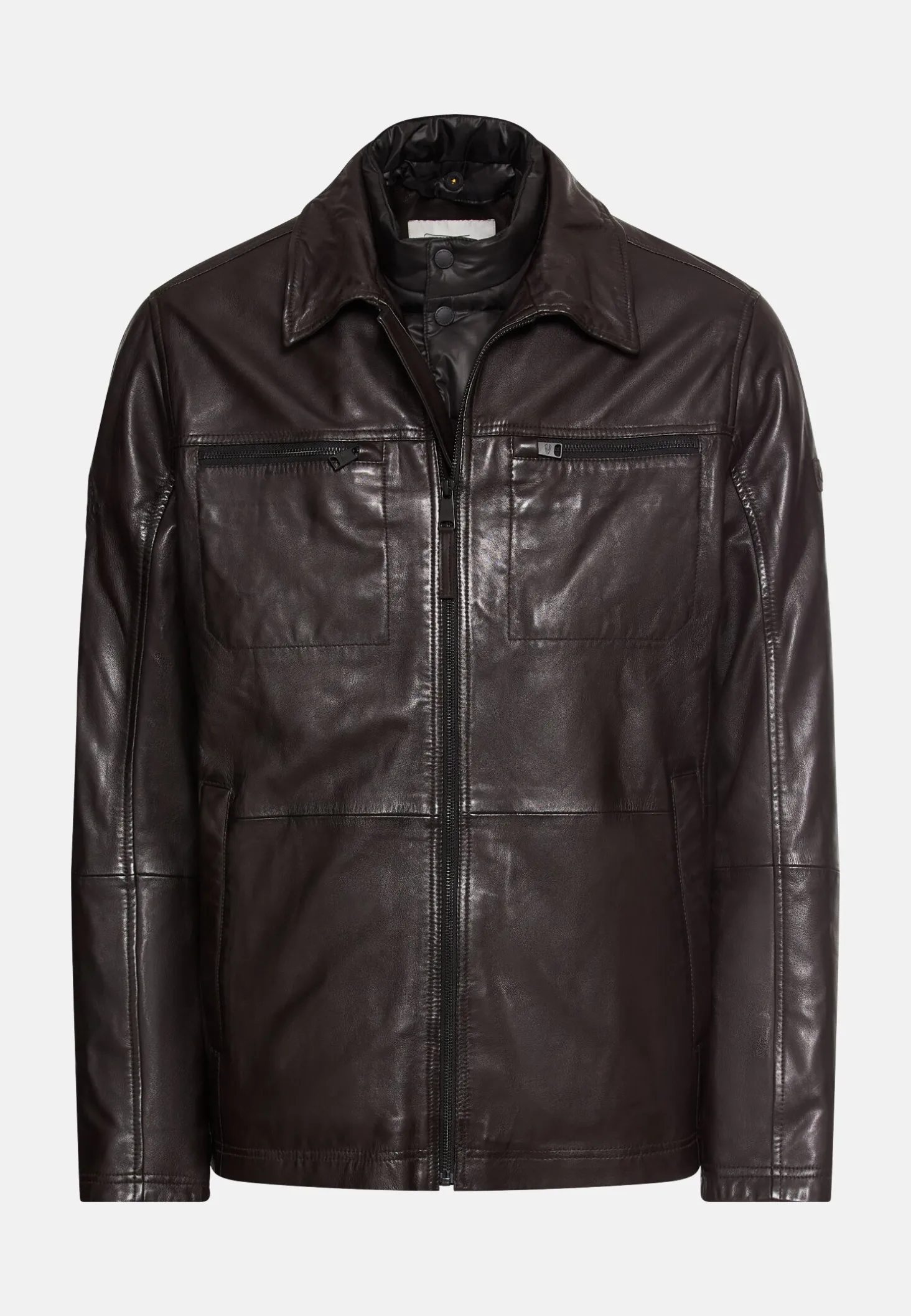Lederjacke mit Steppfutter