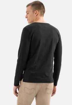 Leichtes Langarmshirt mit Henley Kragen aus Organic Cotton