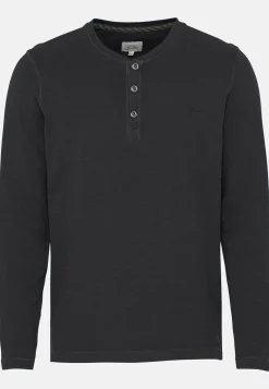Leichtes Langarmshirt mit Henley Kragen aus Organic Cotton