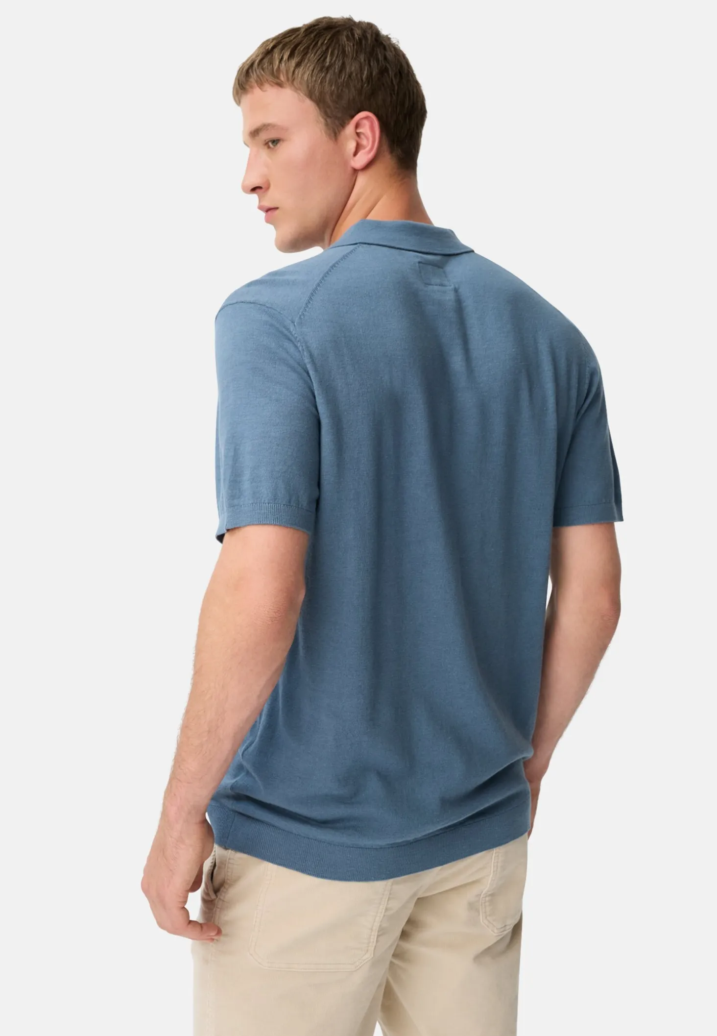 Leichtes Strick-Polo aus reiner Baumwolle