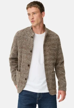 Melierte Jacke mit Stehkragen