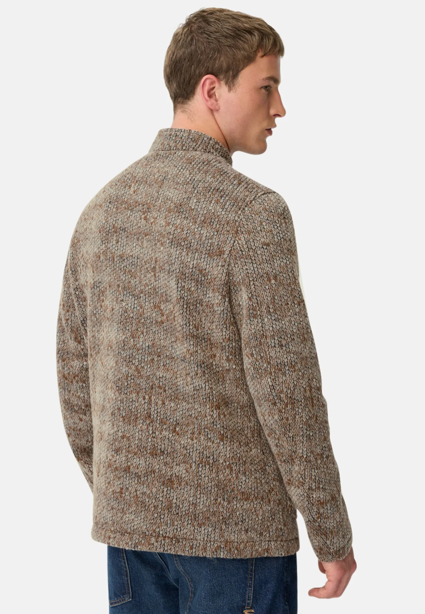 Melierte Jacke mit Stehkragen