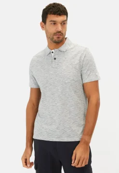 Meliertes Kurzarm Poloshirt aus Baumwolle