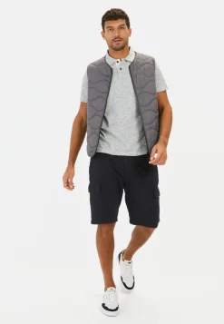 Meliertes Kurzarm Poloshirt aus Baumwolle