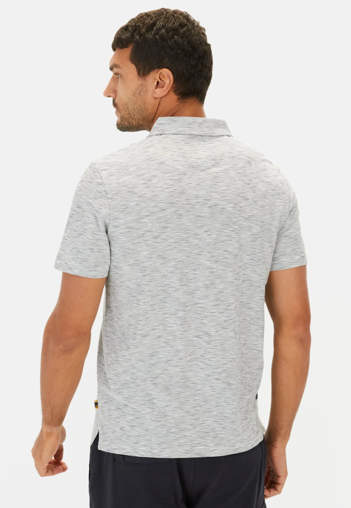 Meliertes Kurzarm Poloshirt aus Baumwolle