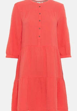 Musselin Stufenkleid mit Knopfleiste
