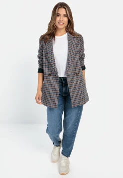 Oversized Blazer mit kariertem Muster