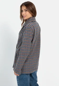 Oversized Blazer mit kariertem Muster