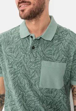 Piqué Poloshirt mit floralem Allover-Print