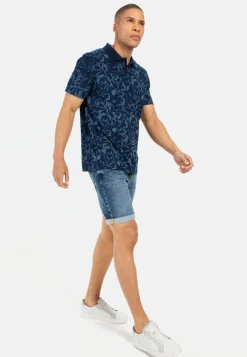 Pique Poloshirt mit floralem Print