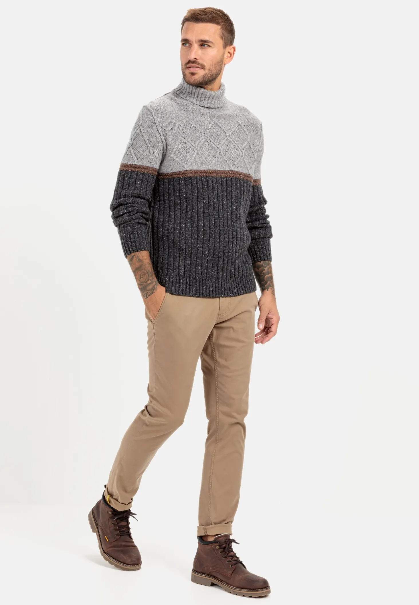 Rollkragenpullover mit nachhaltiger Merinowolle