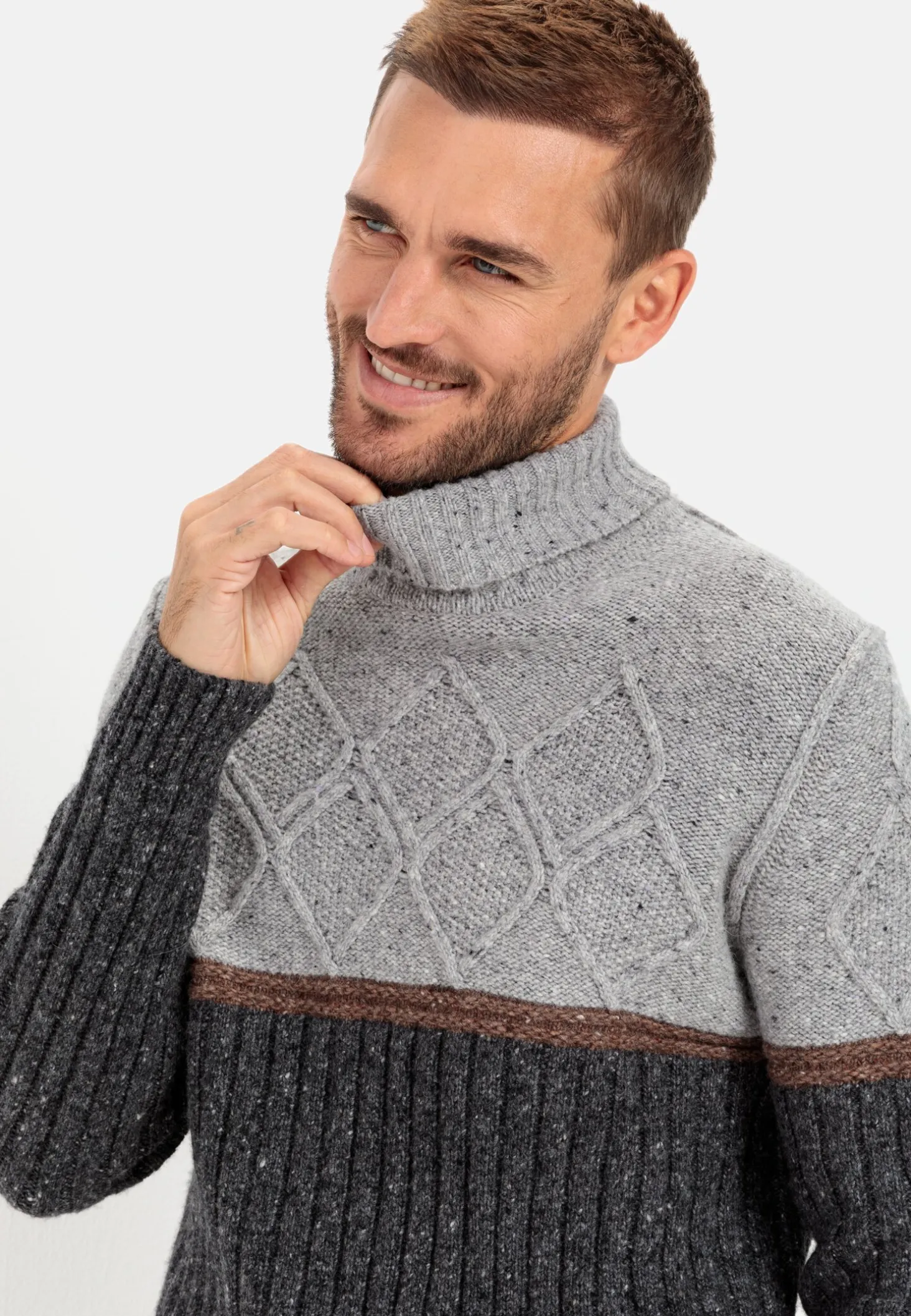Rollkragenpullover mit nachhaltiger Merinowolle