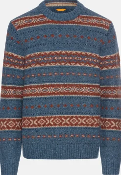 Rundhals Pullover mit Kontraststreifen