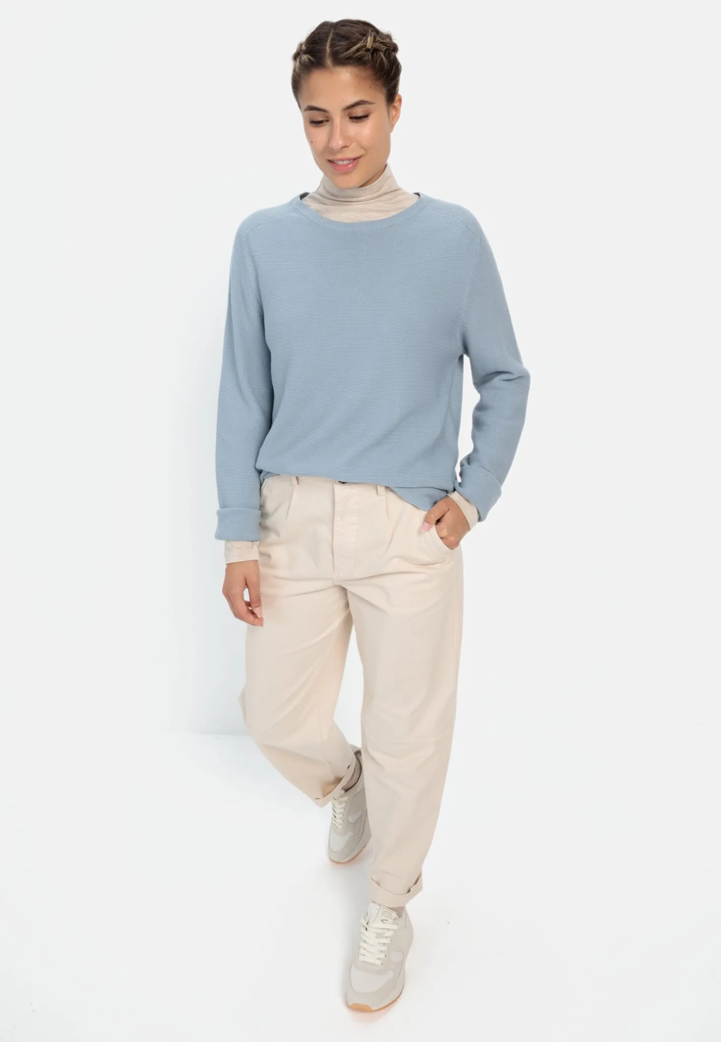 Rundhals Sweatshirt aus reiner Baumwolle