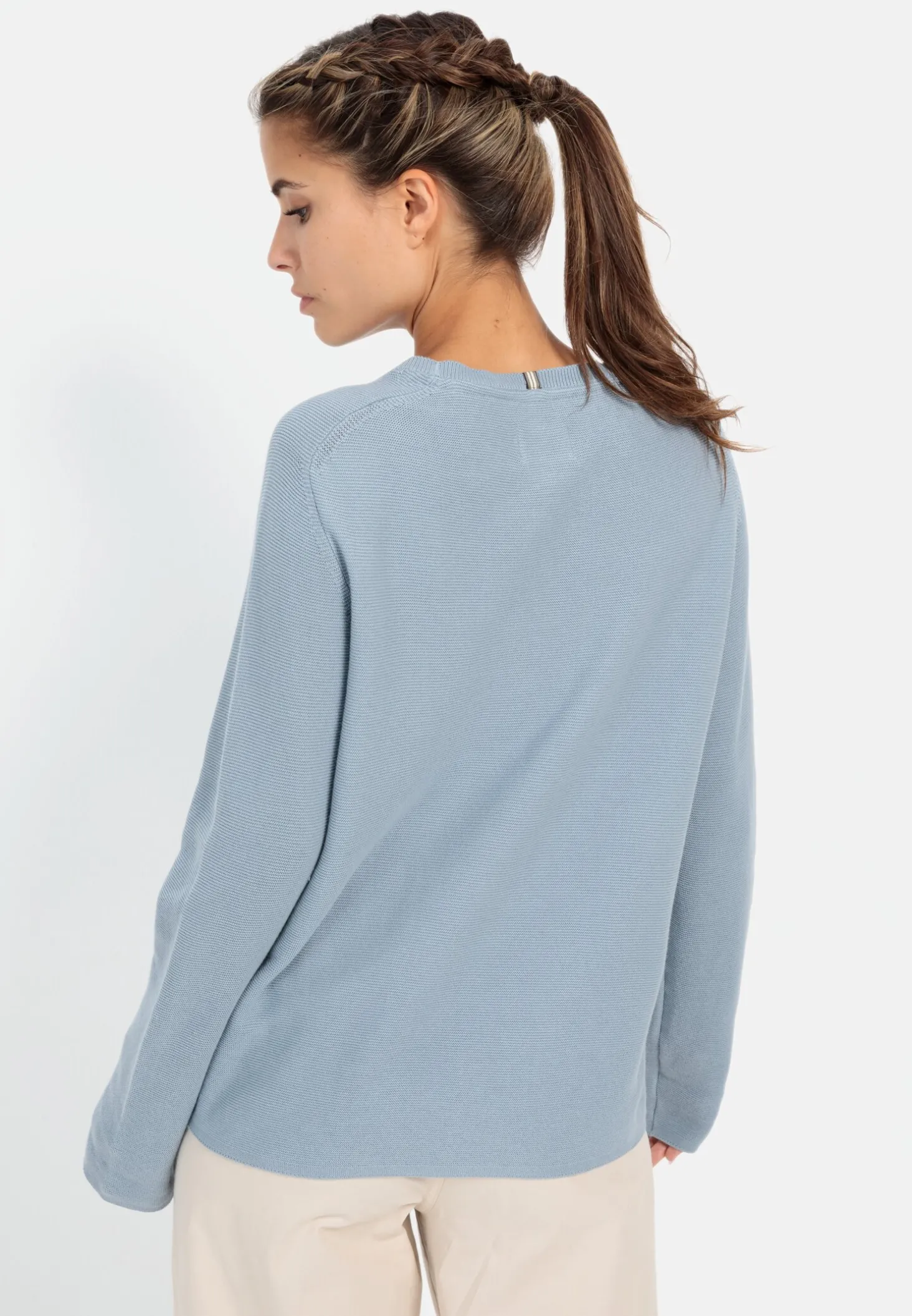 Rundhals Sweatshirt aus reiner Baumwolle
