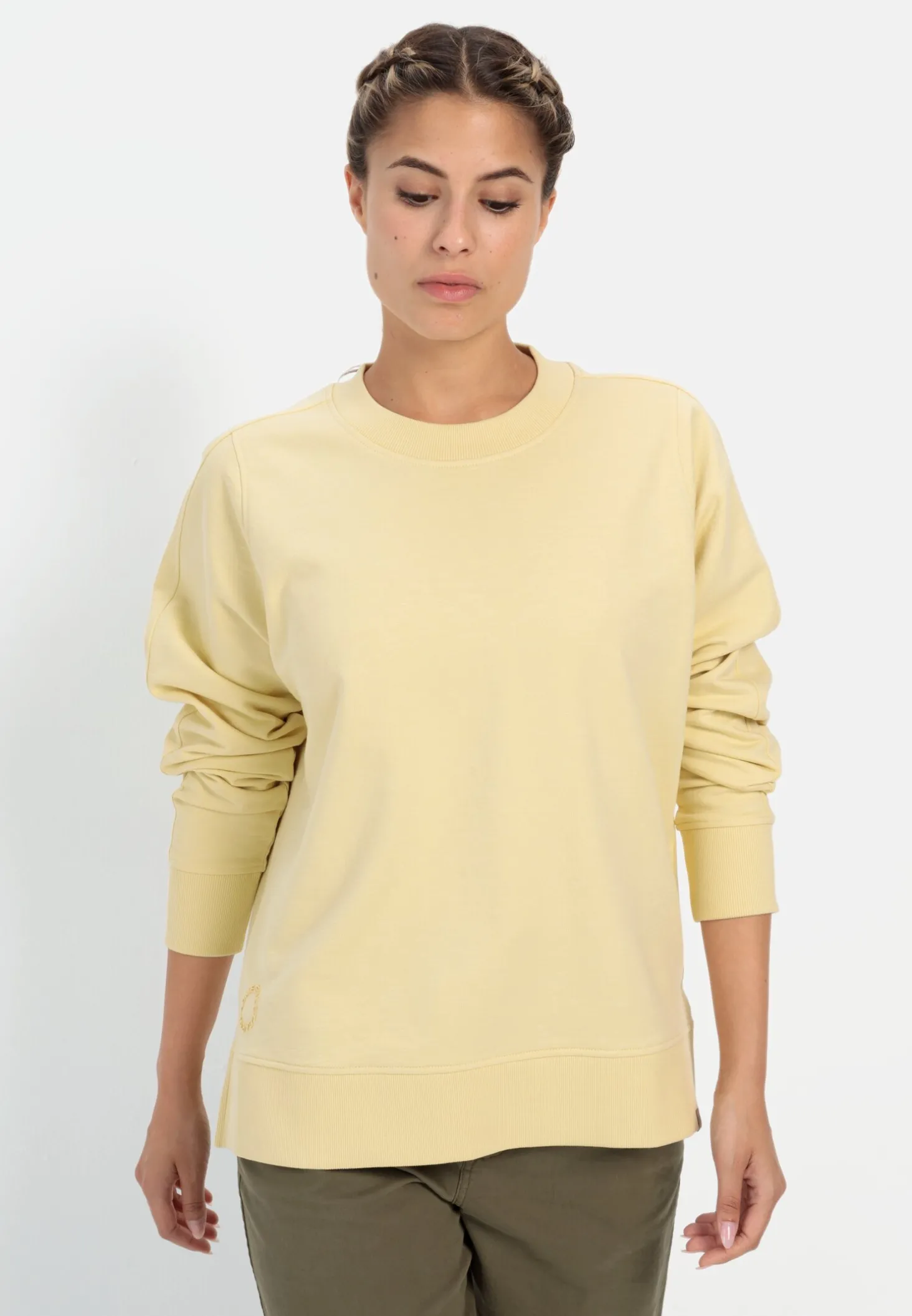 Rundhals Sweatshirt aus reiner Baumwolle