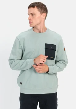 Rundhals Sweatshirt mit Brusttasche