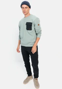 Rundhals Sweatshirt mit Brusttasche