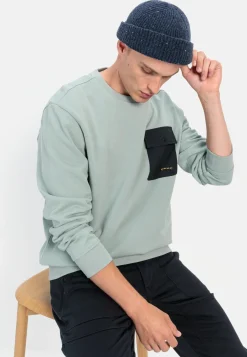 Rundhals Sweatshirt mit Brusttasche