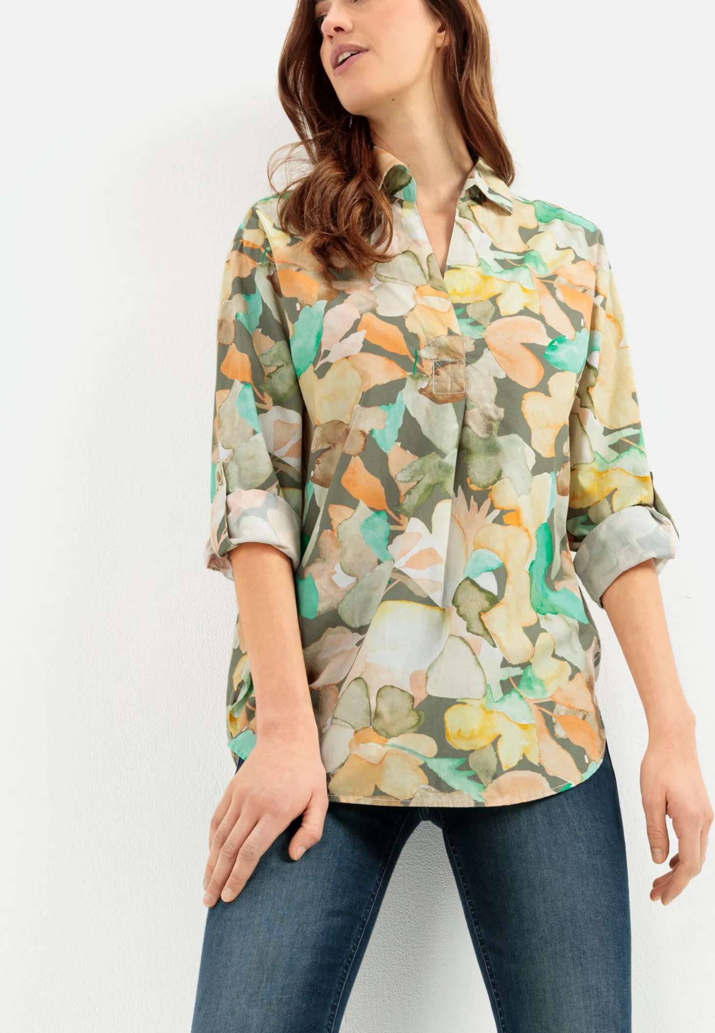 Schlupfbluse mit Allover Print