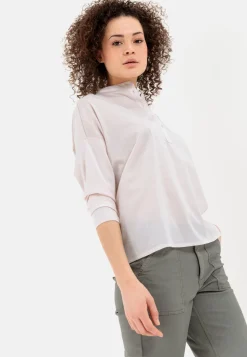 Schlupfbluse mit Jerseyeinsatz