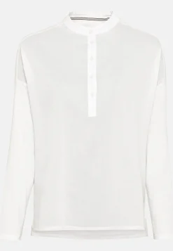 Schlupfbluse mit Jerseyeinsatz
