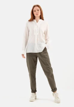 Schlupfbluse mit Plastron