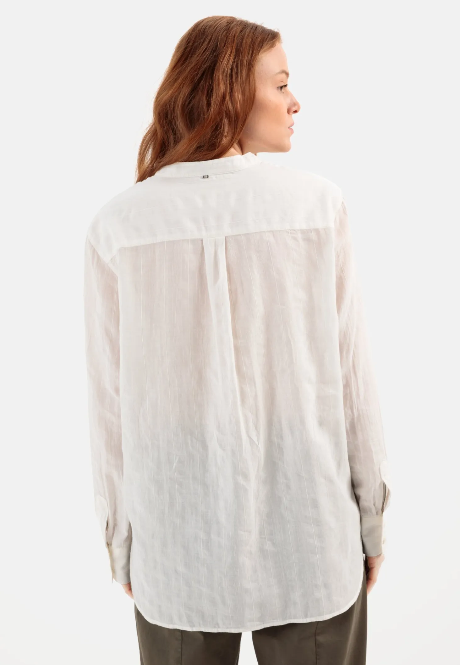 Schlupfbluse mit Plastron