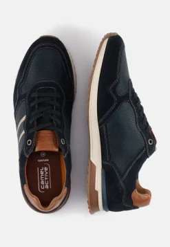 Sneaker aus Leder mit Textildetails