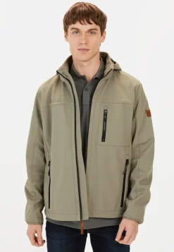Softshelljacke mit abnehmbarer Kapuze und reflektierenden Details