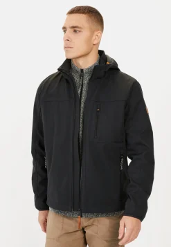 Softshelljacke mit abnehmbarer Kapuze und reflektierenden Details