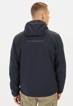 Softshelljacke mit abnehmbarer Kapuze und reflektierenden Details
